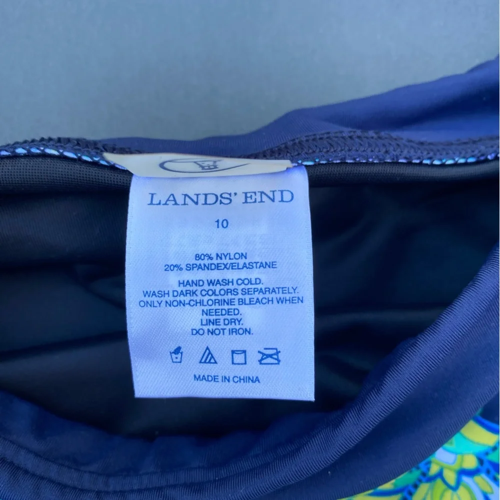 Lands' End Blue and Green Swimwear - Picture 2 of 5